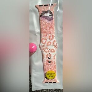 New leopard blush kisses print silicone watch band for apple watch